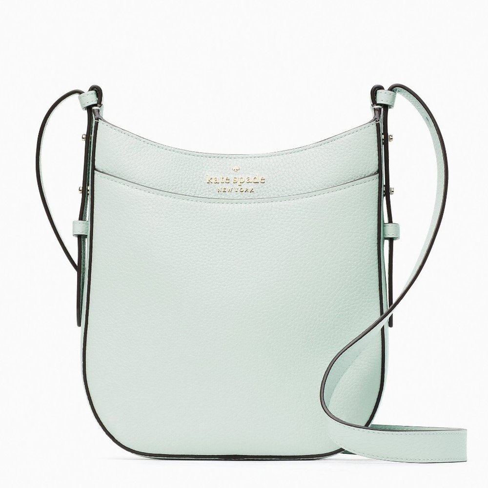 New Kate Spade Leila North South Crossbody Pebble Leather Sea Water